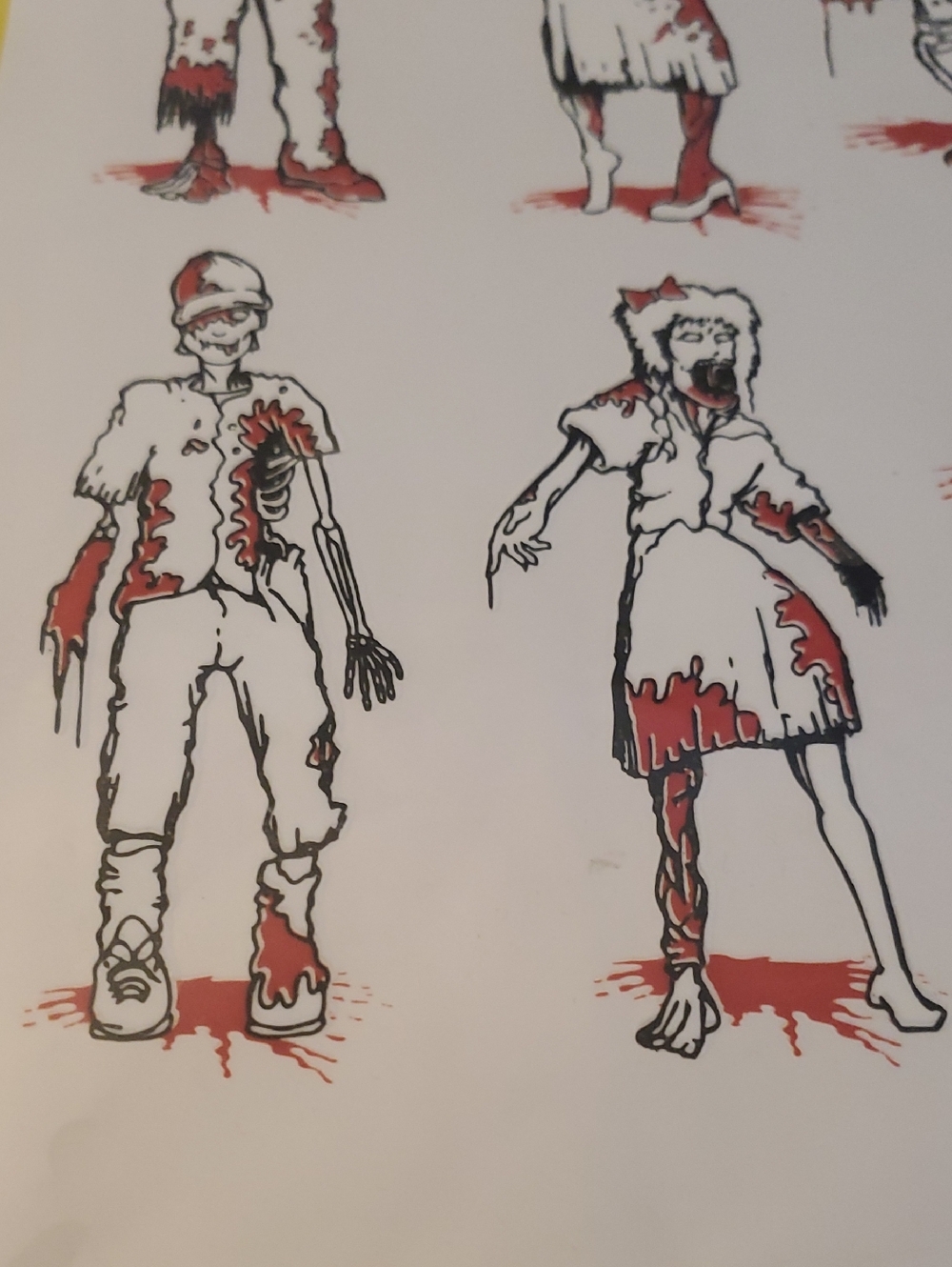 Zombie Family Vinyl Car Window Stickers Decals Blood Red, Black, White Gag Gift - Picture 7 of 10